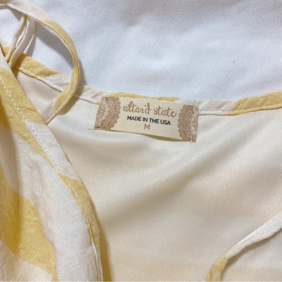 NWOT Altar’d State Yellow Stripe Mini Dress - Picture 3 of 6
